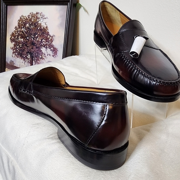 BRAND NEW Cole Haan Mens Pinch Penny Loafers Two Tone Brown Slip On Tassels Chic - Picture 8 of 16